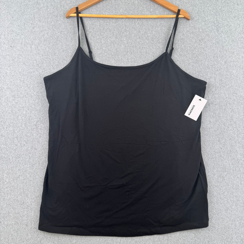 Sonoma Cami Women 2X Black The Everyday Cami Adjustable Straps Plus Size